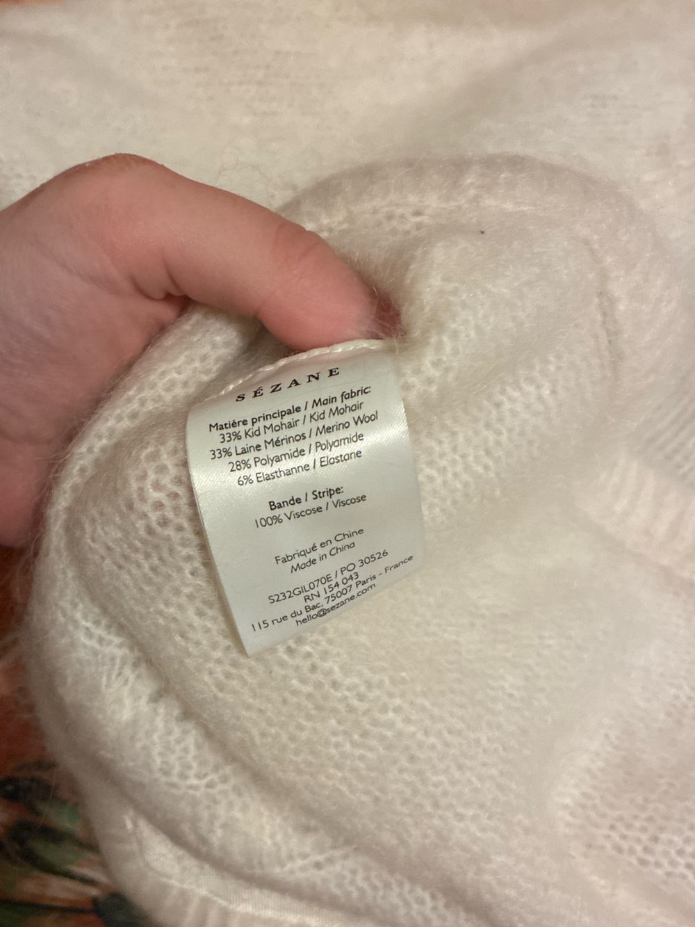 Sezane Cream Knit Button-Front Women’s Cardigan Sweater - Picture 4 of 4